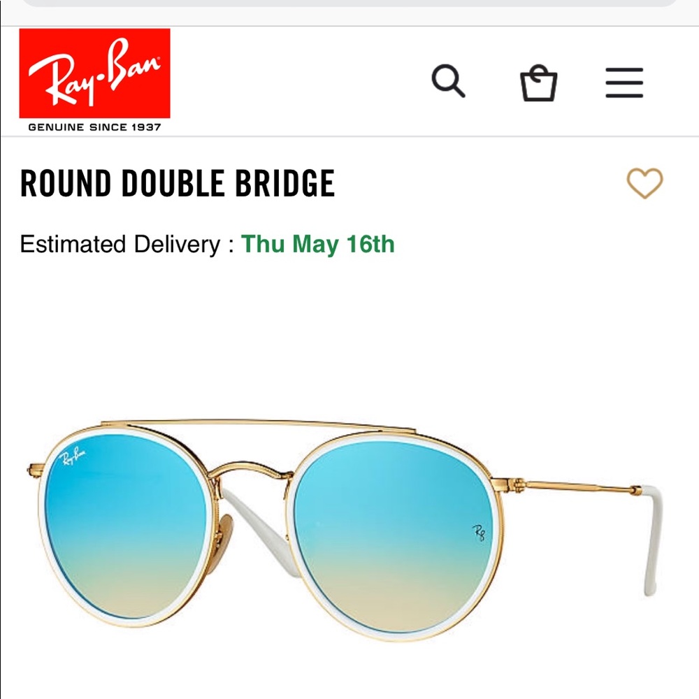 NWT Ray Ban Round Double Bridge Sunglasses